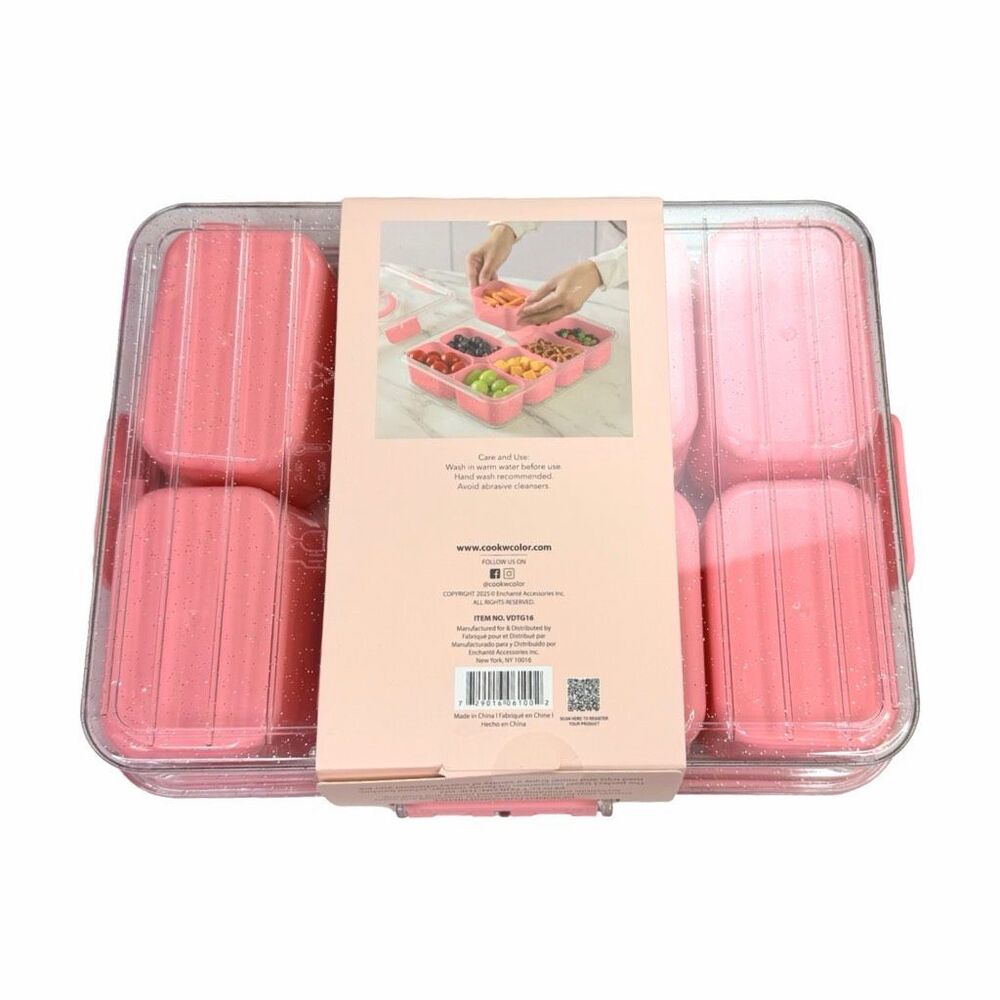 Cook With Color Sparkle Snackle Box Food Storage Container - 12” x 8.75” x 2.5” - Picture 2 of 2